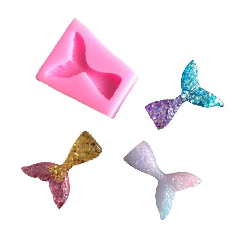 Pink Mermaid Tail Silicone Mold Decoration Lace Fondant Cake