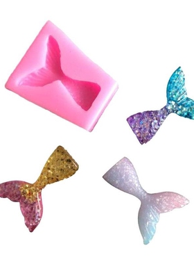 Pink Mermaid Tail Silicone Mold Decoration Lace Fondant Cake