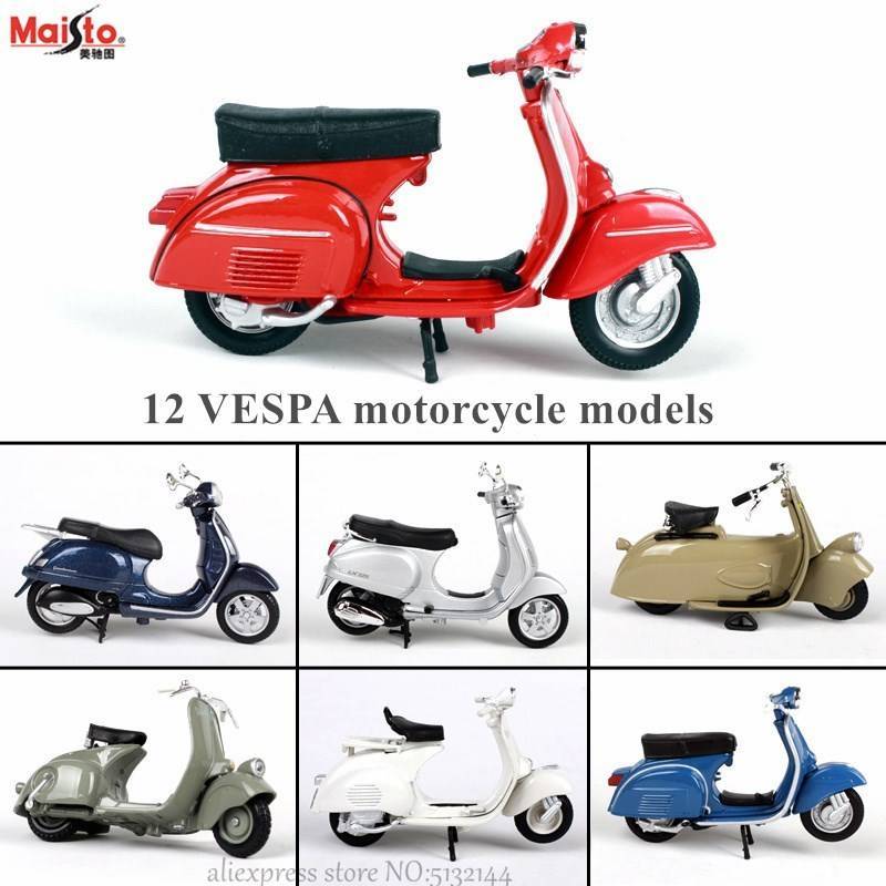 118 12 styles Piaggio scooter alloy model Vespa Vespa motor