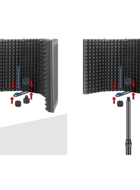 Studio Recording Mic Isolation Shield Absorbent Foam Foldab