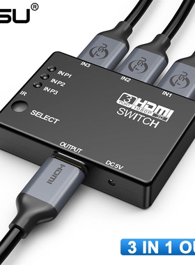 FSU 3x1 HDMI Cable Splitter HD 1080P Video Switcher Adapter