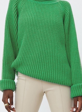 Wixra Women Basic Turtleneck Sweater Warm Thick Loose Pullov