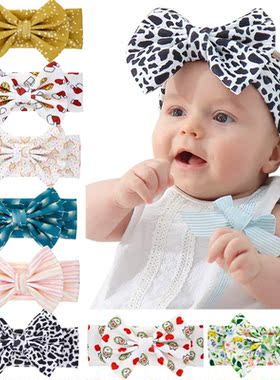 Baby Headband Flower Leopard Bow Knot Baby Printed Hairband