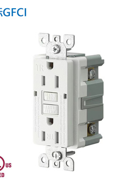 UL美标漏电保护GFCI插座美规美式防水故障保护125V台湾电源插座白