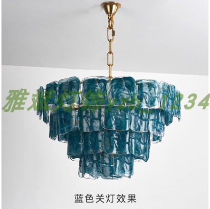 法式美式别墅客厅设计师款复古中古风艺术主灯餐厅卧室玻璃吊灯