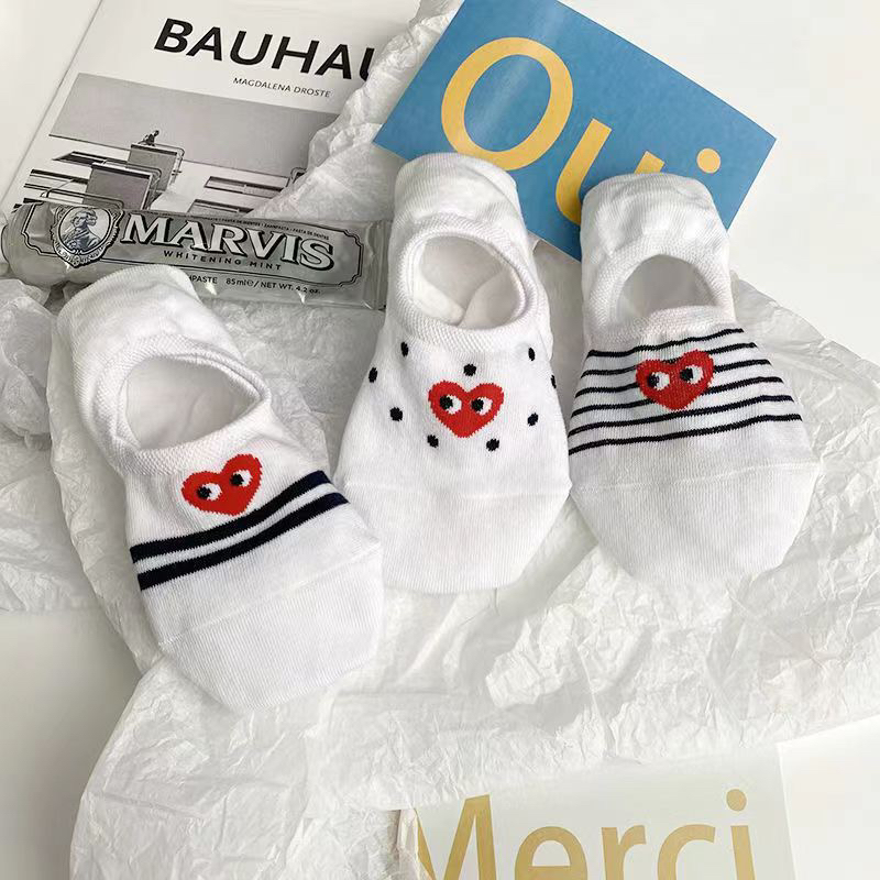 韩国可爱卡通爱心船袜夏季薄款袜子女短袜浅口in潮隐形袜防裂袜子