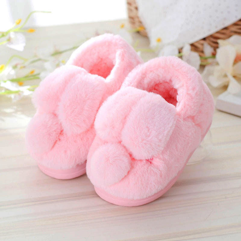 Pantoufles enfants en suède pour hiver - semelle plastique - Ref 1018199 Image 4