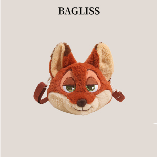 疯狂动物城朱迪尼克毛绒斜挎包女可爱卡通零钱包少女包包手机包