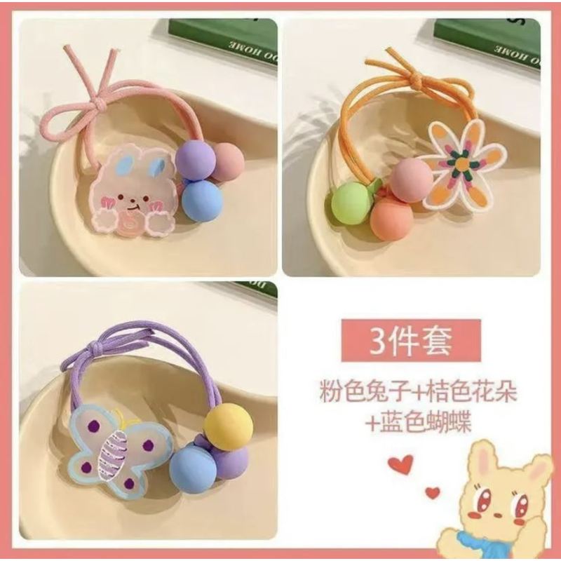 韩版双头长绳发绳儿童发饰宝宝头饰五角星头绳球球皮筋发圈高弹力