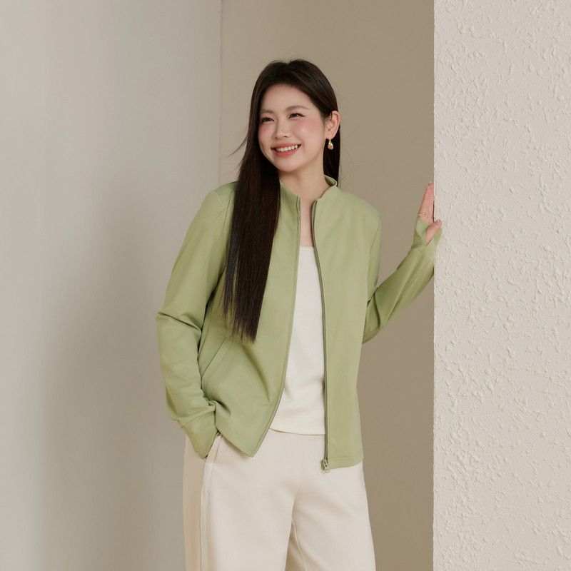 【利落运动风外套】纤莉秀大码女装简约舒适显瘦开衫胖mm春装新款