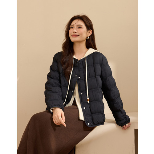 纤莉秀大码女装鸭绒短款羽绒服