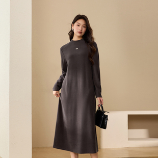 【慵懒温柔显瘦连衣裙】纤莉秀大码女装简约舒适裙子胖mm冬装新款