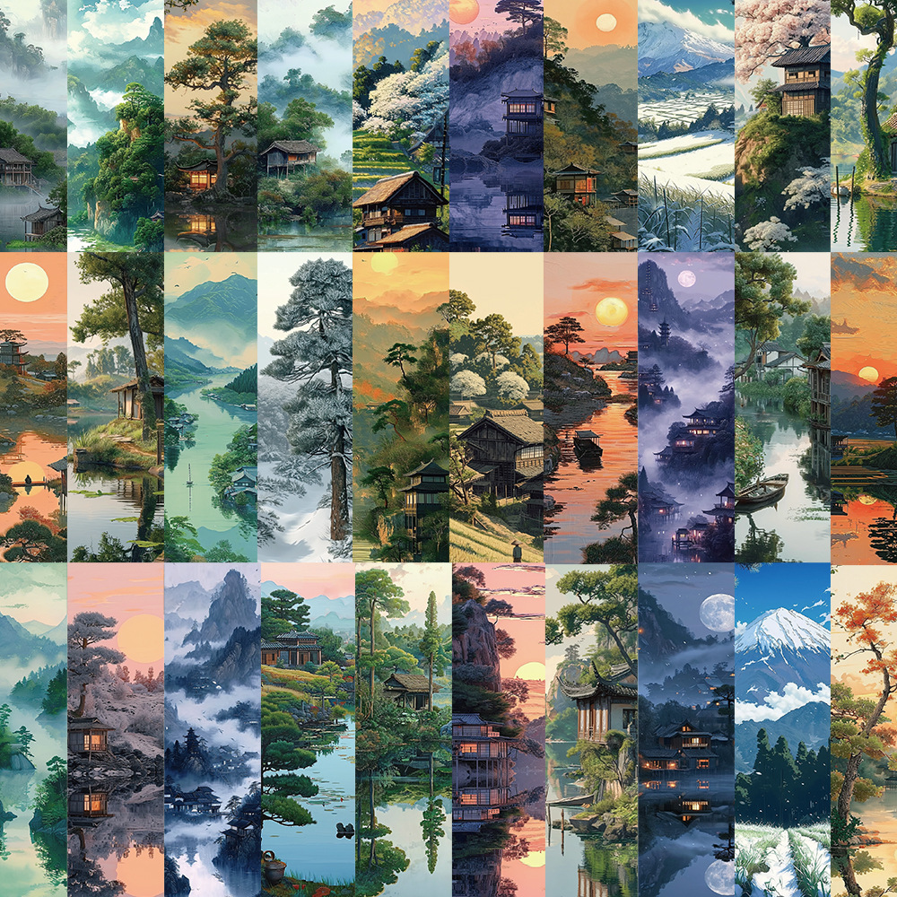 涂中鸦贴纸/立体贴纸30张湖光