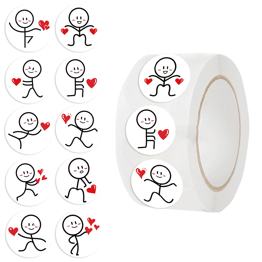 涂中鸦不干胶标签500贴卡通火