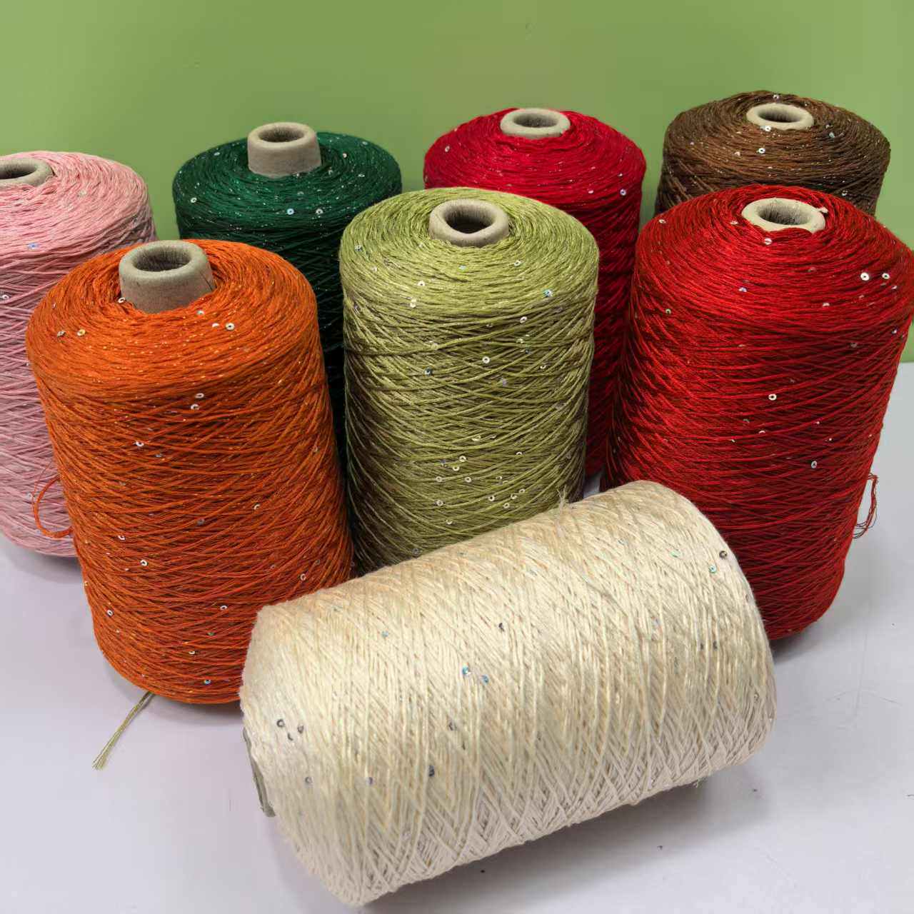 珠片真丝蕾丝线 幻彩亮片闪丝桑蚕丝棉线柔软丝滑 春夏手工编织线