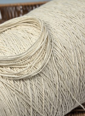 超细1MM亚麻棉扁带线 45亚麻55棉衣服裙子米白色秒杀19.9一斤包邮