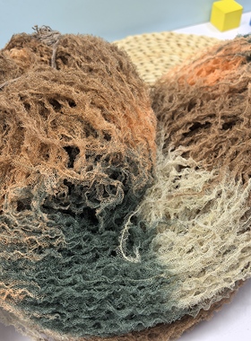 7F段染欧根纱线 特色网纱线轻柔手工DIY高端高工艺花式线孤品秒杀