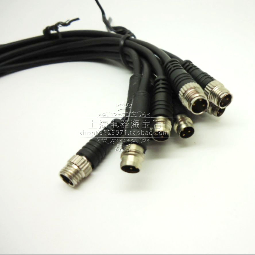 全新ZHELE连接线ZCX08-J02/4接近开关插线 公头 M8-直头4芯