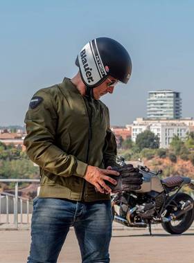 美国潮牌Blauer.H.T.独行侠摩托车骑行服男四季防摔休闲机车夹克