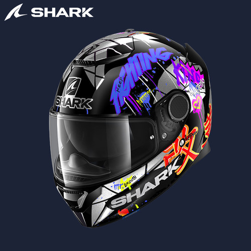 碳纤维Shark双镜片摩托车全盔