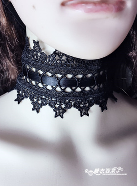 哥特风性感遮疤痕颈纹蕾丝脖链