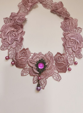 珍珠项链颈饰糖蕾丝锁骨链女