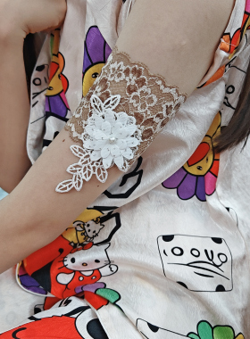 新品百搭时尚臂带臂环胎记纹身遮盖手大臂蕾丝松紧臂套女单只