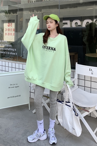 Real shot real price ~ letter sweater thickened new top lazy and loose style Korean version of autumn and winter trend