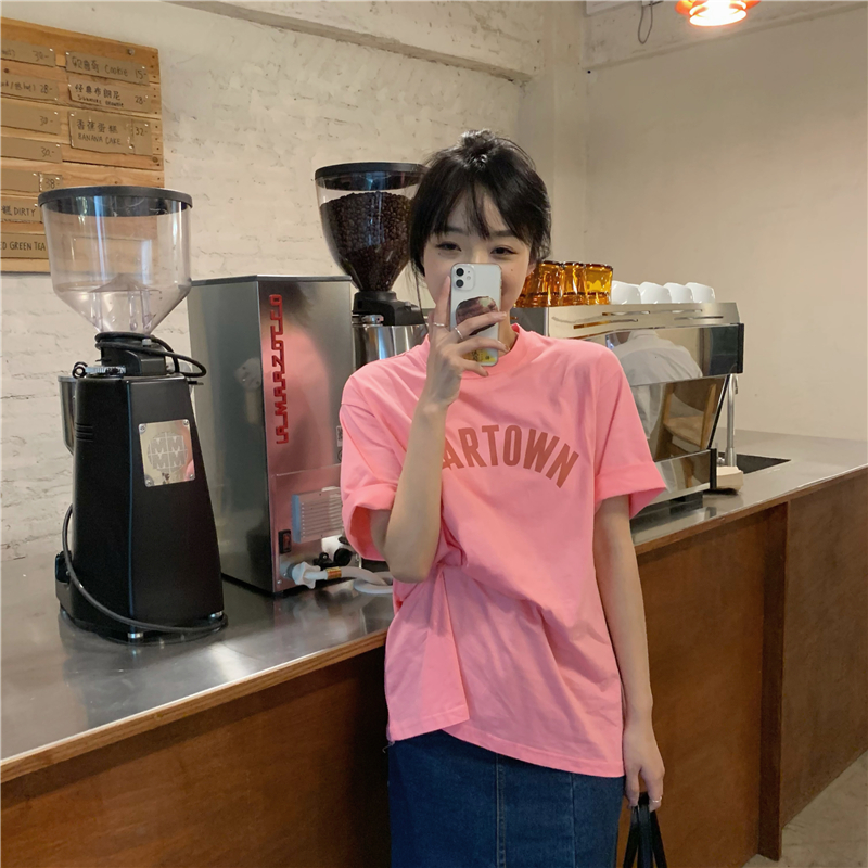 Real price ~ New Korean printed letter T-shirt