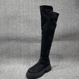 断码 高筒靴厚底长筒靴弹力瘦瘦靴过膝靴子 处理过膝长靴女秋冬新款
