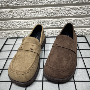 休闲平底一脚蹬英伦乐福鞋 断码 新款 女春秋季 处理森系复古圆头单鞋