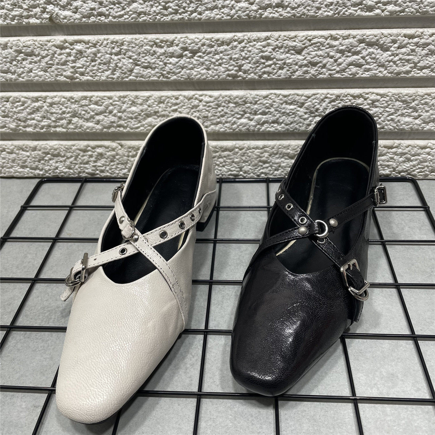 断码处理羊皮低跟单鞋女春季新款百搭浅口女鞋真皮小皮鞋玛丽珍鞋