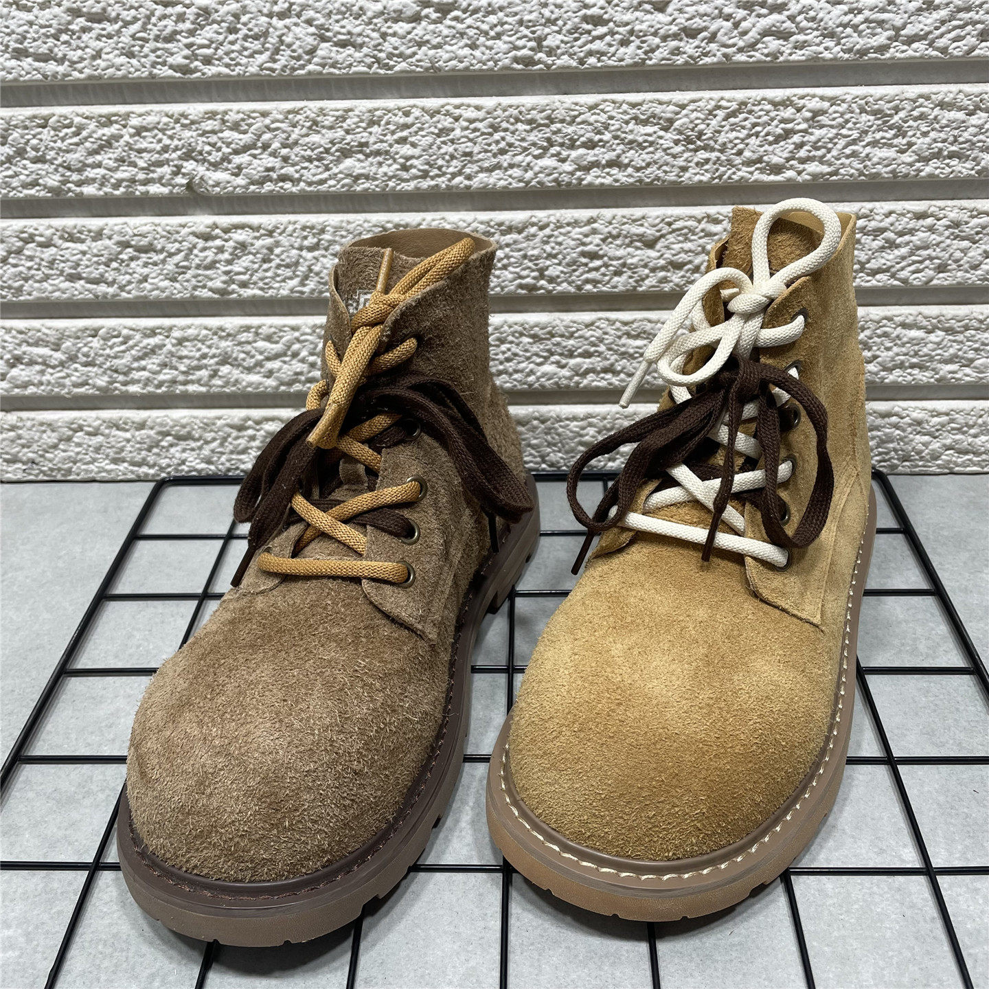 断码处理真皮内增高马丁靴女