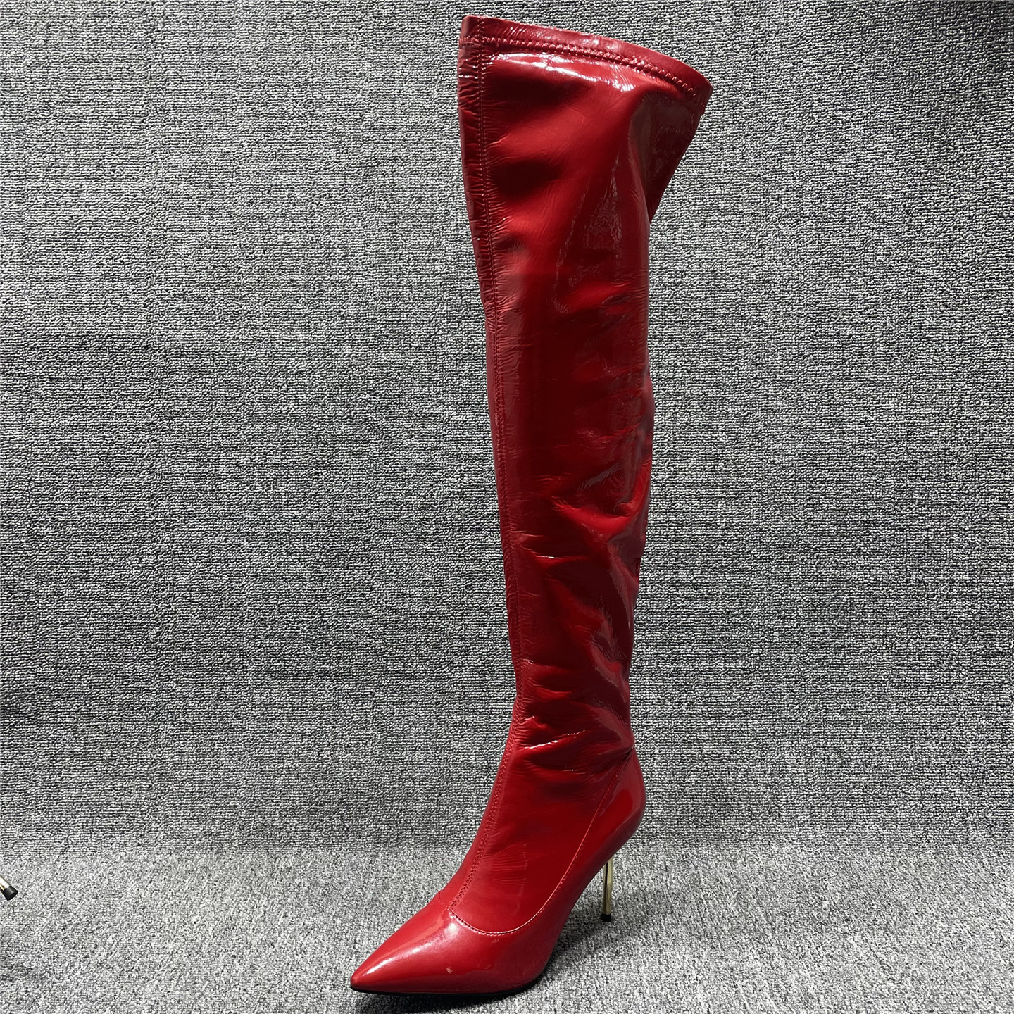 断码处理高跟骑士靴过膝长靴女