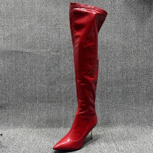 显瘦直筒瘦瘦靴 新款 断码 处理高跟骑士靴细跟过膝长靴女2025秋冬季