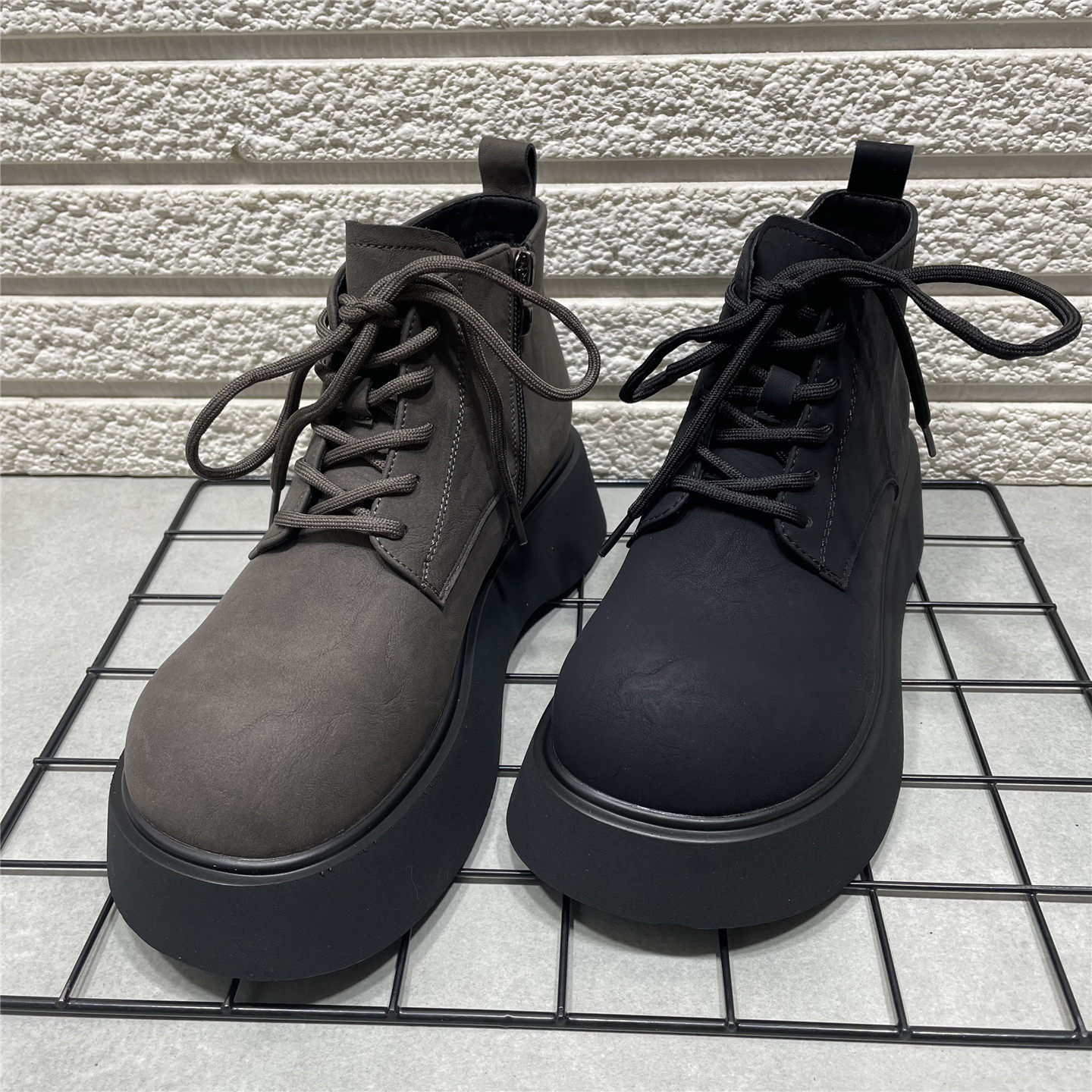 断码处理厚底马丁靴女冬季新款侧拉链加绒勃肯鞋增高切尔西短靴女