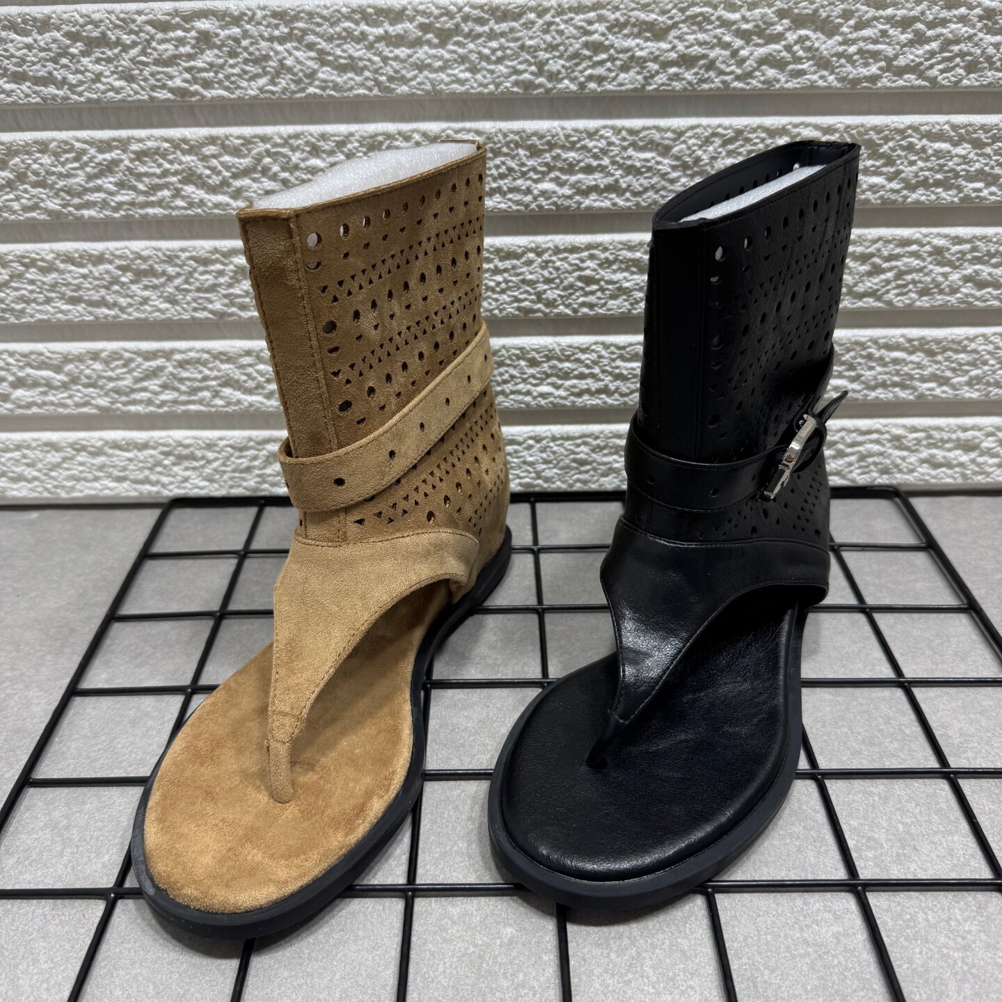 撤柜处理罗马夹趾凉鞋女夏季时髦韩系内增高休闲显瘦短筒人字凉靴