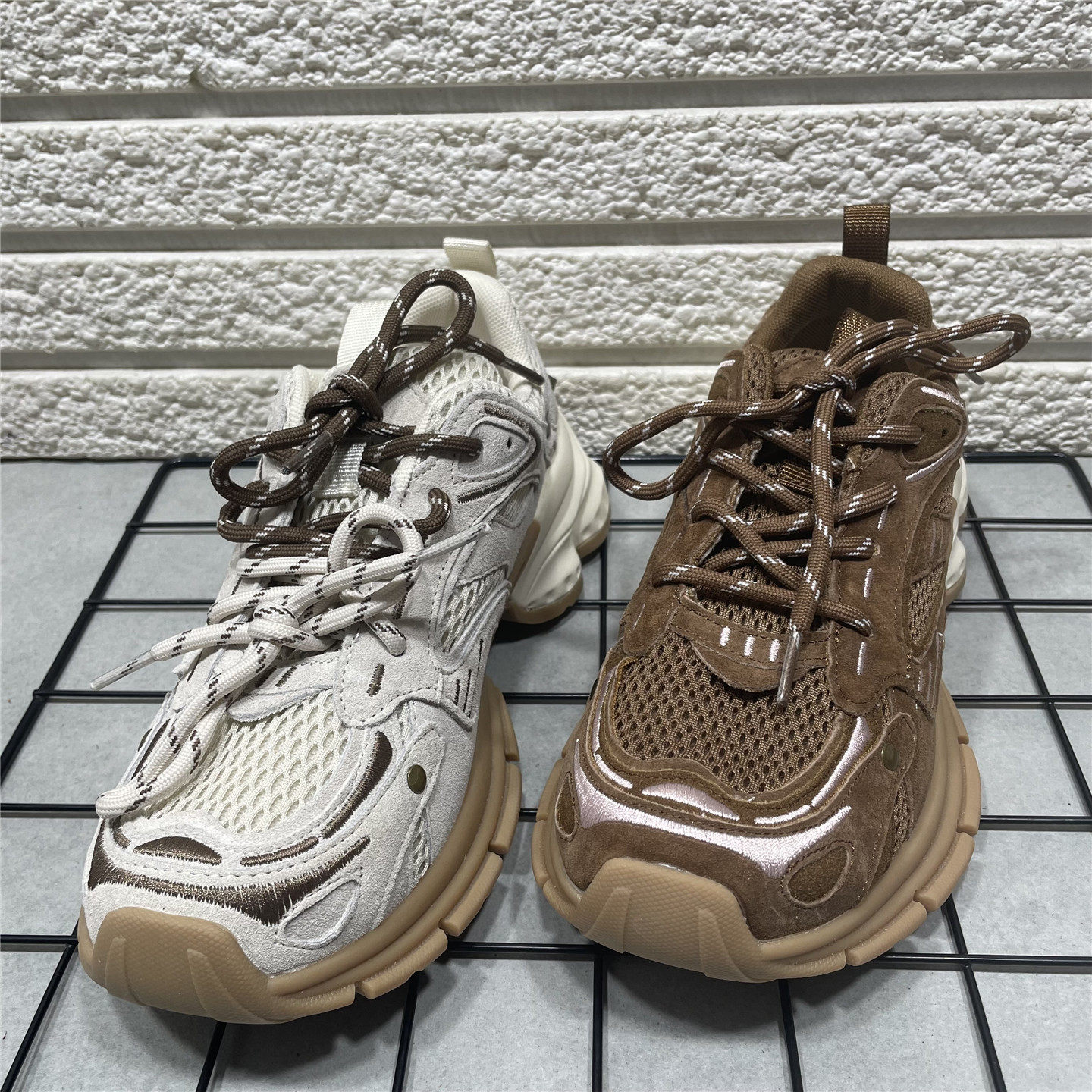 断码处理真皮双色鞋带老爹鞋女春季新款厚底透气休闲鞋百搭运动鞋