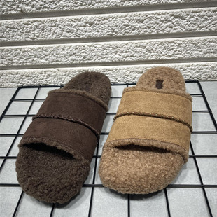 简约百搭一字拖鞋 断码 棉鞋 秋冬款 处理厚底加绒保暖毛毛拖外穿女鞋