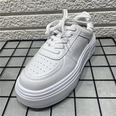 处理真皮厚底小白鞋 板鞋 女休闲时尚 断码 百搭四季 款 系带学生运动鞋