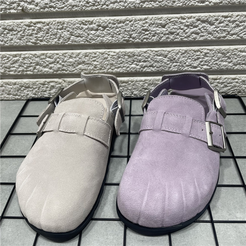 断码处理厚底真皮勃肯鞋女