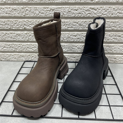 断码处理复古加绒短靴女