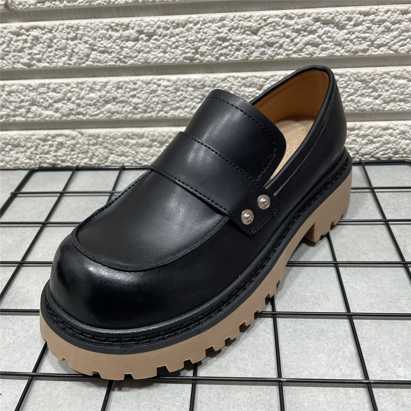 断码处理厚底乐福鞋女一脚蹬春季款真皮复古小皮鞋休闲通勤单鞋子