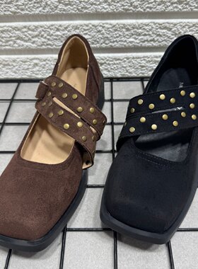 玛丽珍女鞋方头浅口配裙子单鞋