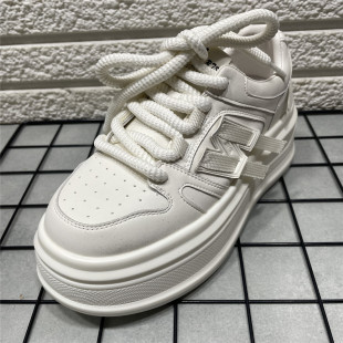 百搭学院风百搭运动休闲板鞋 断码 春季 女小白鞋 处理真皮厚底松糕鞋