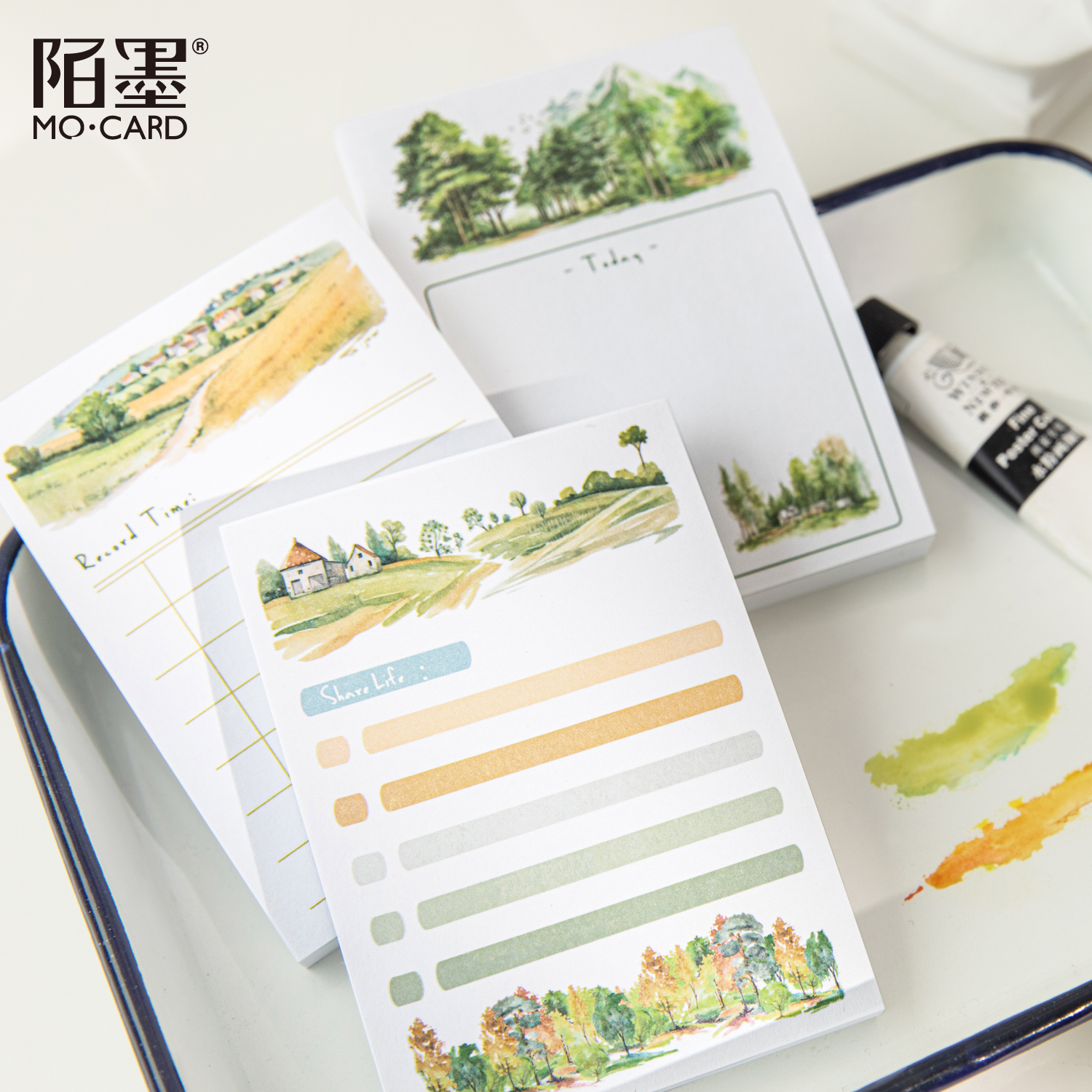 陌墨风景便签本80张手帐拼贴素材