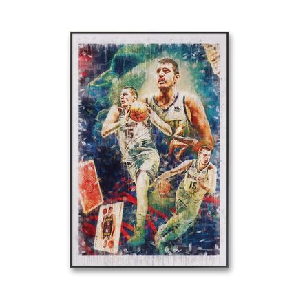 艺术家限量版画画三作品NBA人物志系列-约老师.约基奇NO.2装饰画