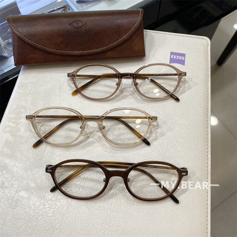 新品韩国进口眼镜架超轻板材书呆子马卡龙清透眼镜框日系气垫鼻托