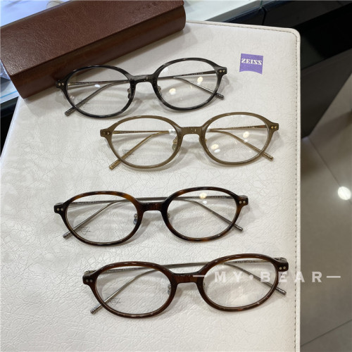 新品中古风西太同款日系小土星红棕色眼镜框可配度数防蓝光眼镜