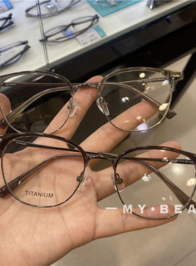 新品半框眉毛板材眼镜框方圆框超轻百搭男女同款高品质钛框眼镜架